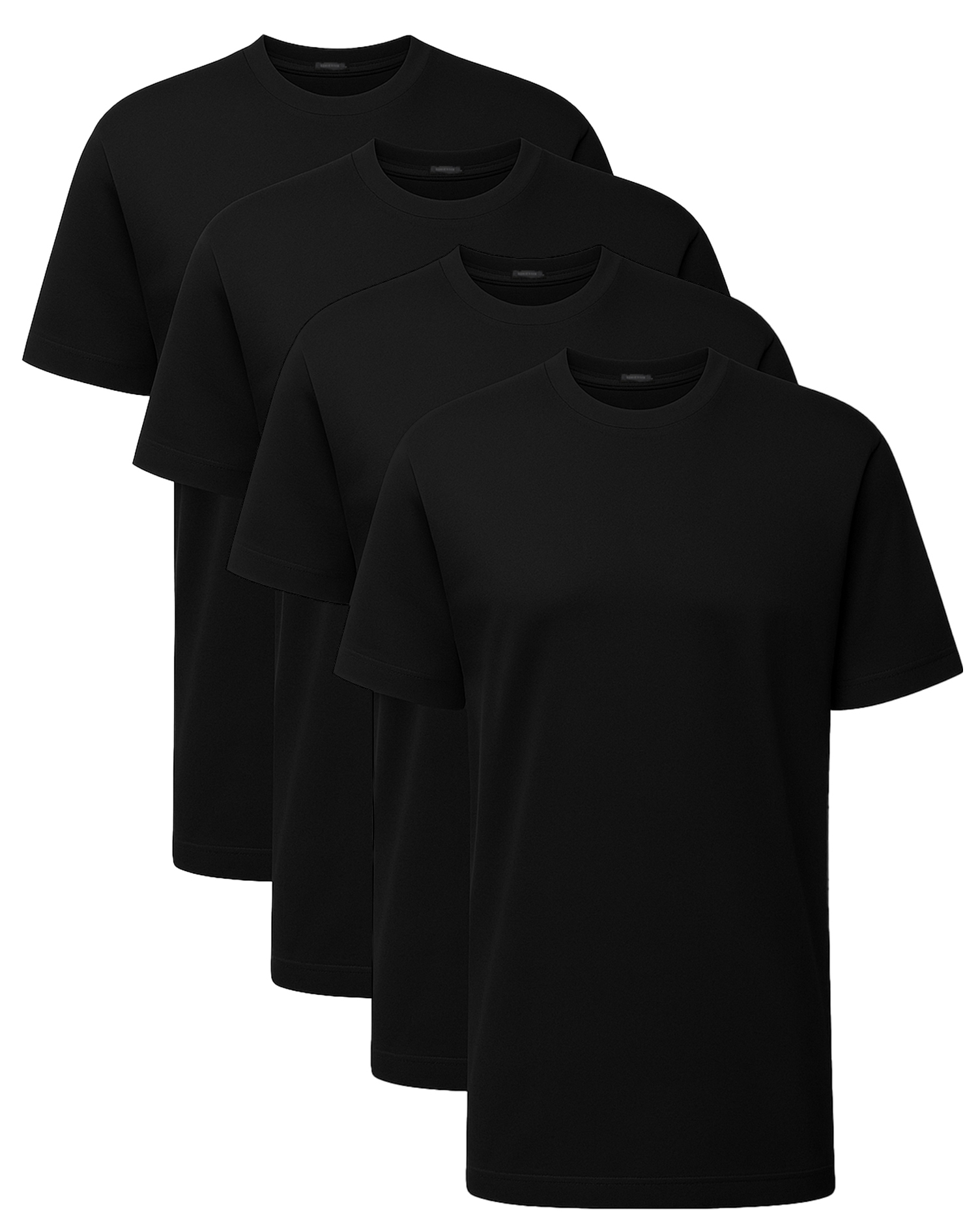 Schiesser American T-shirt 4-pack zwart