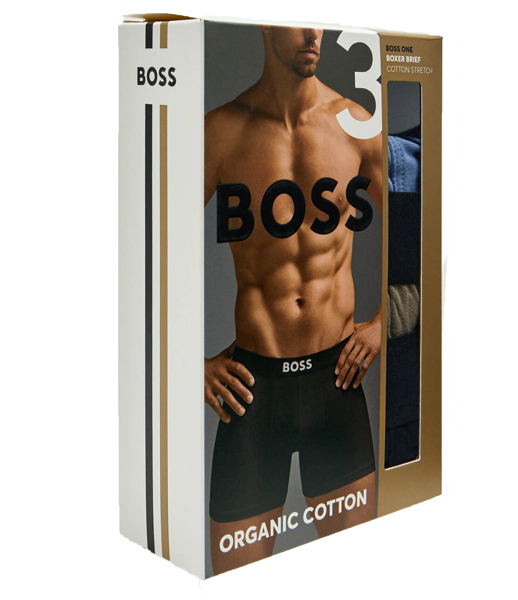 Boss ONE boxershorts zwart-khaki-blue