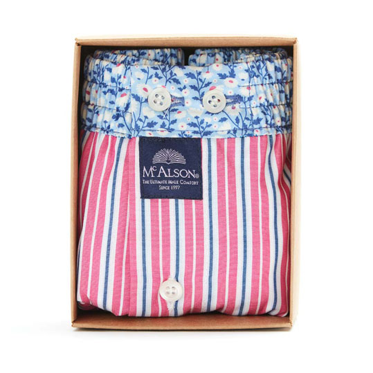 McAlson Boxer met binnenbroek roze-wit gestreept