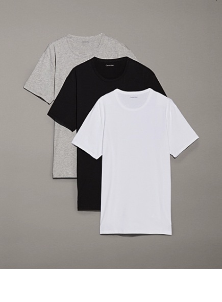 Calvin Klein T-shirts cotton stretch 3-pack grijs wit zwart