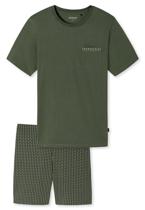 Schiesser Siesta shortama groen 