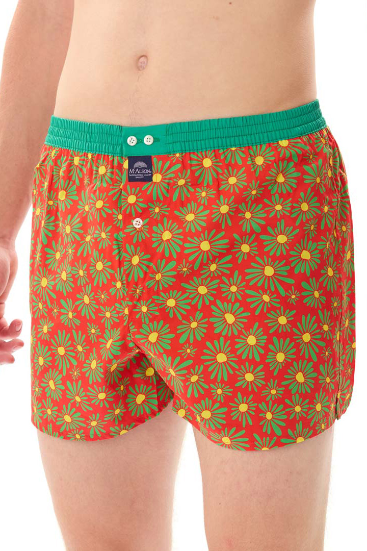 Mc Alson boxer oranje met madeliefjes print   