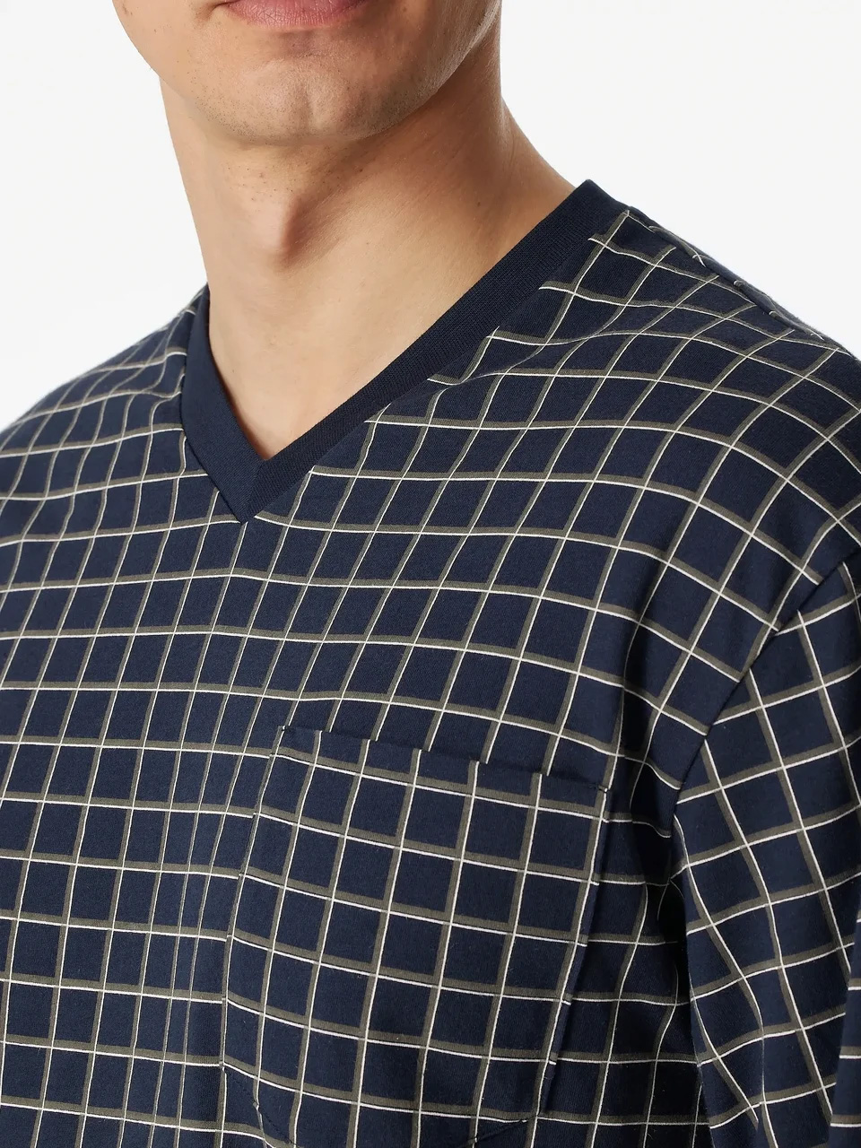 Schiesser Pyjama ruitje met boord