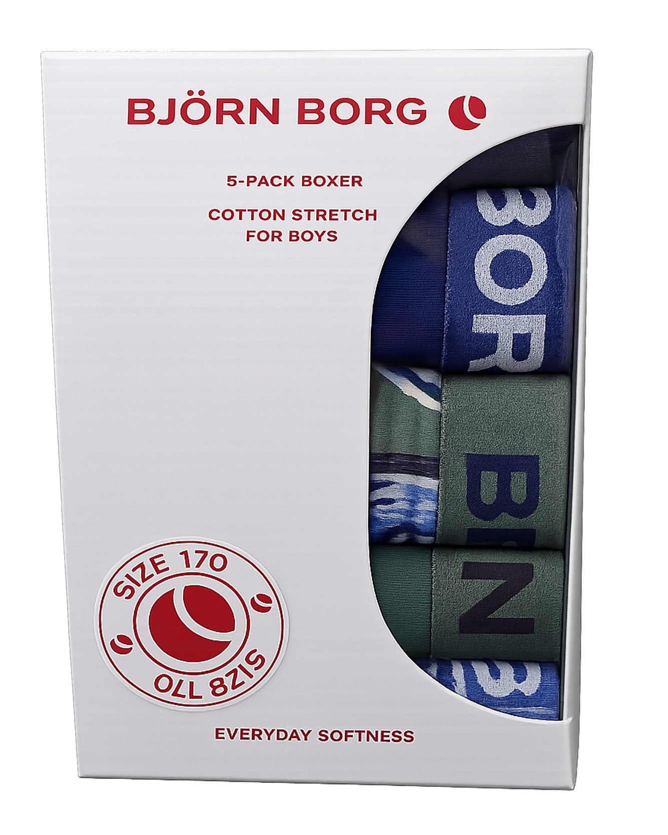 Bjorn Borg boxershorts voor jongens 5-pack  groen - blauw 