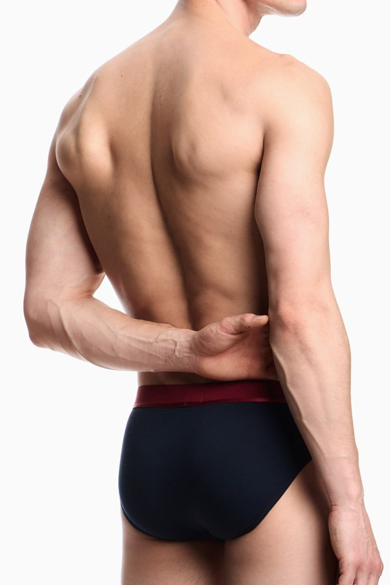 Armani slips 3-pack met EA logo band rood-zwart