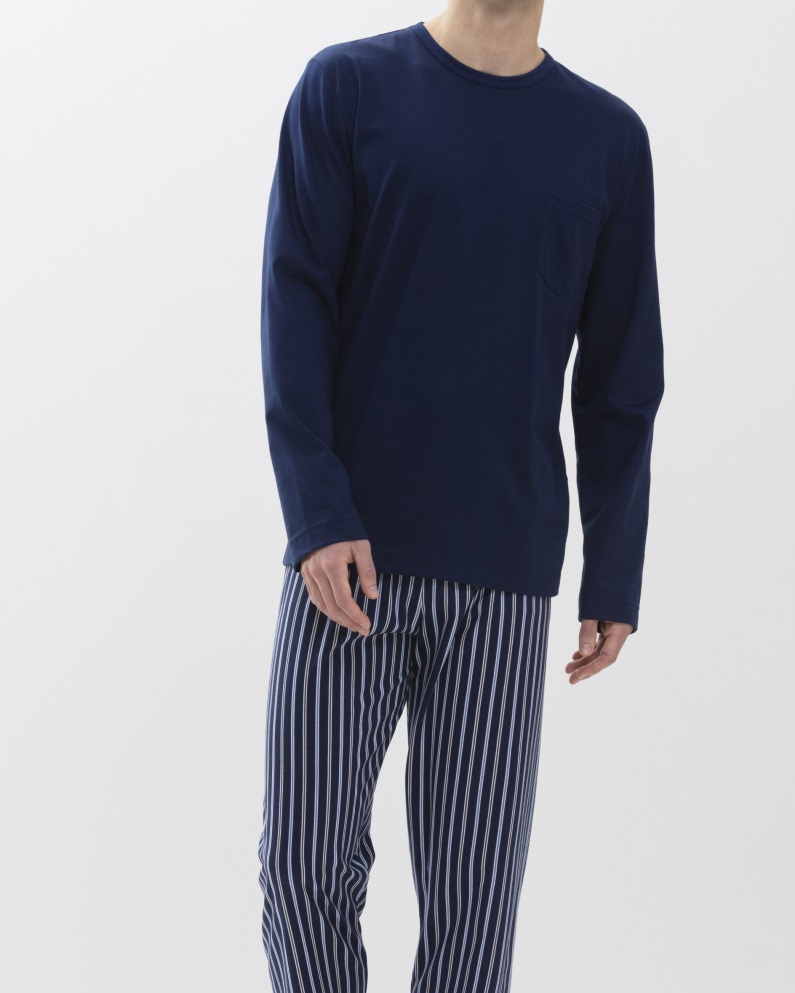 Mey Pyjama Portimo blauw voorkant