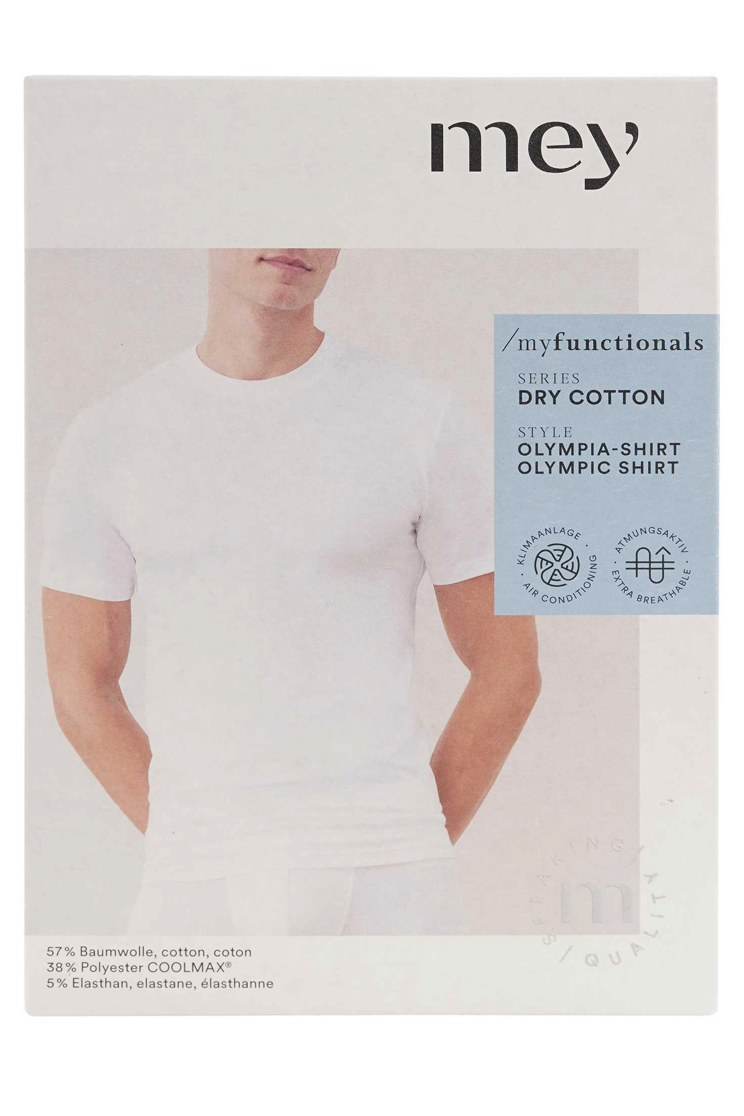 Mey T-shirt Olympia dry cotton zwart