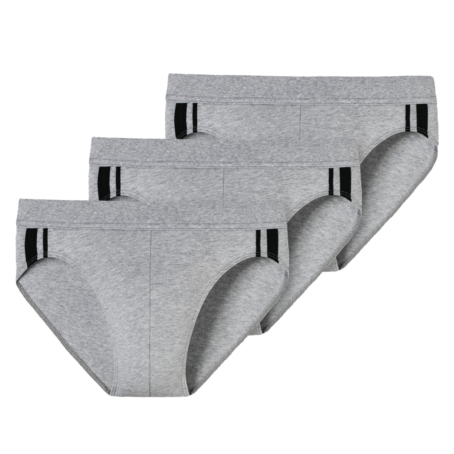 Schiesser Rio slips 3-pack 95/5 met stoffen band grijs