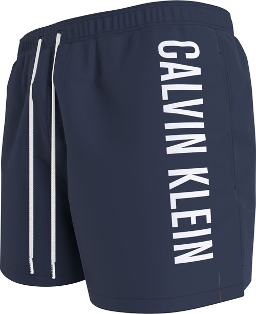 Calvin Klein medium drawstring zwemshort blauw zijkant