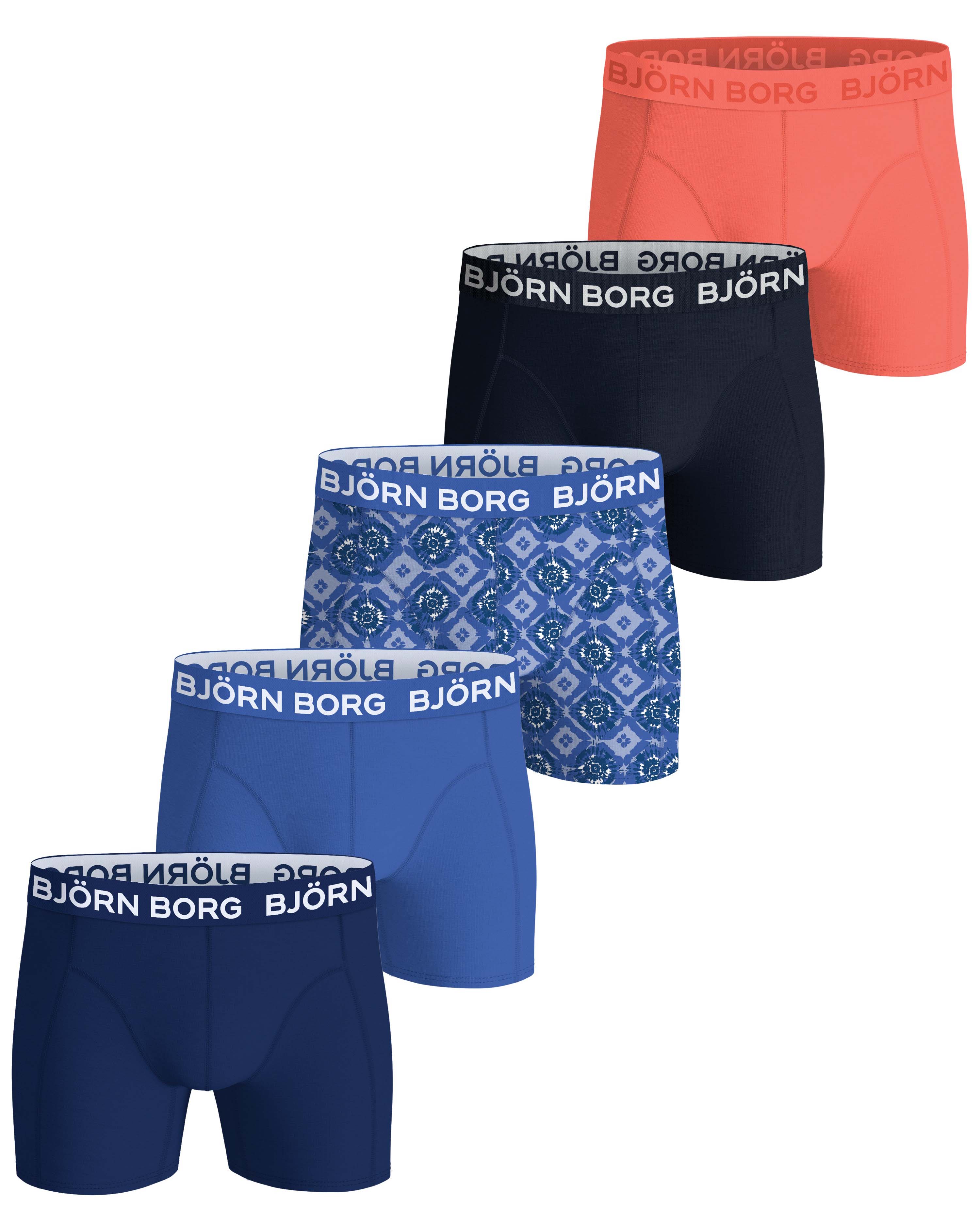 Bjorn Borg boxershorts voor jongens 5-pack  blauw - oranje