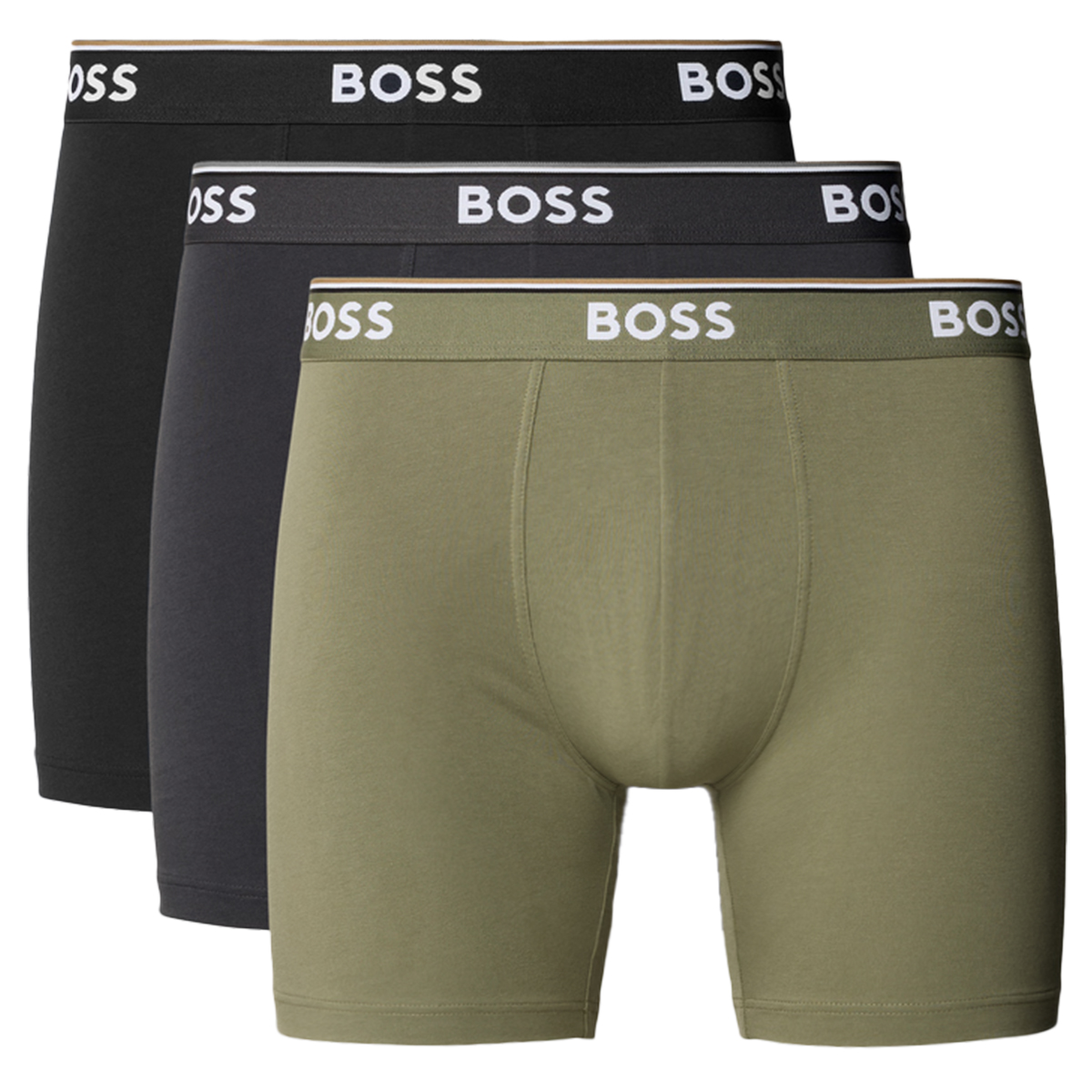 Boss Long boxer Power 3-Pack grijs-groen-zwart