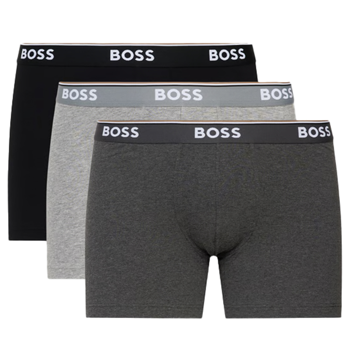 Boss boxershorts Power 3-Pack antraciet-grijs-zwart