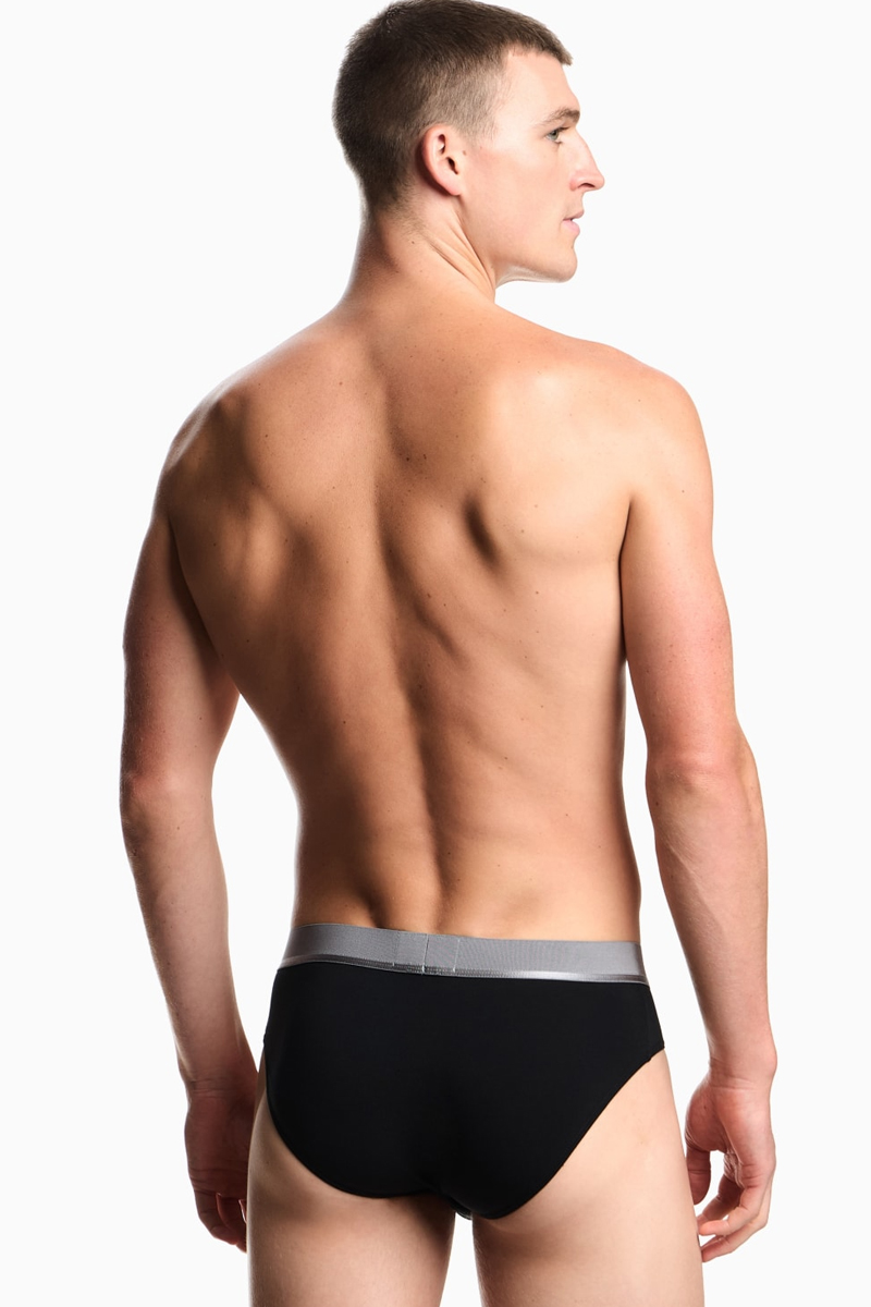 Armani herem slips 3-pack - EA logo band zwart-grijs