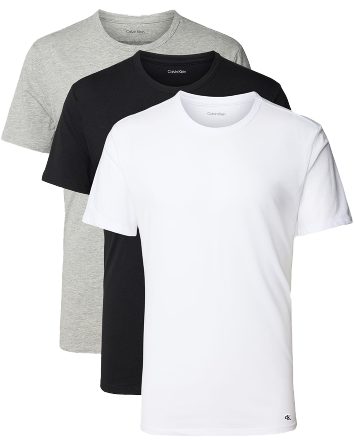 Calvin Klein T-shirts cotton stretch 3-pack grijs wit zwart