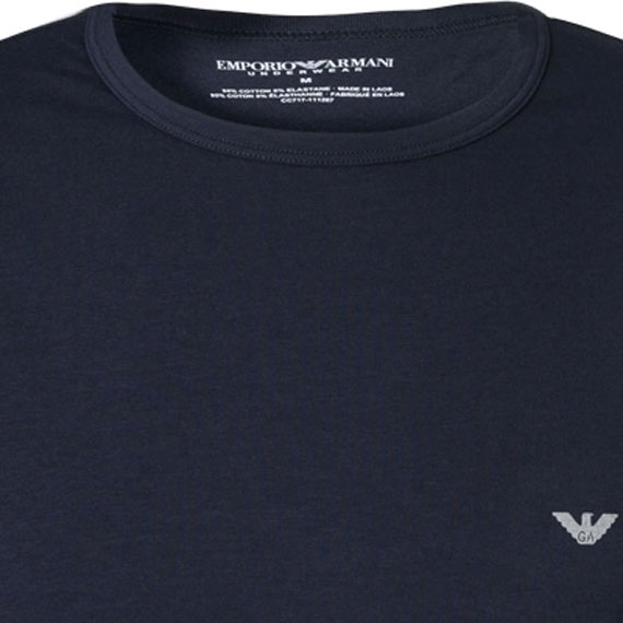 Armani T-shirts Core 2-pack grijs-blauw detail