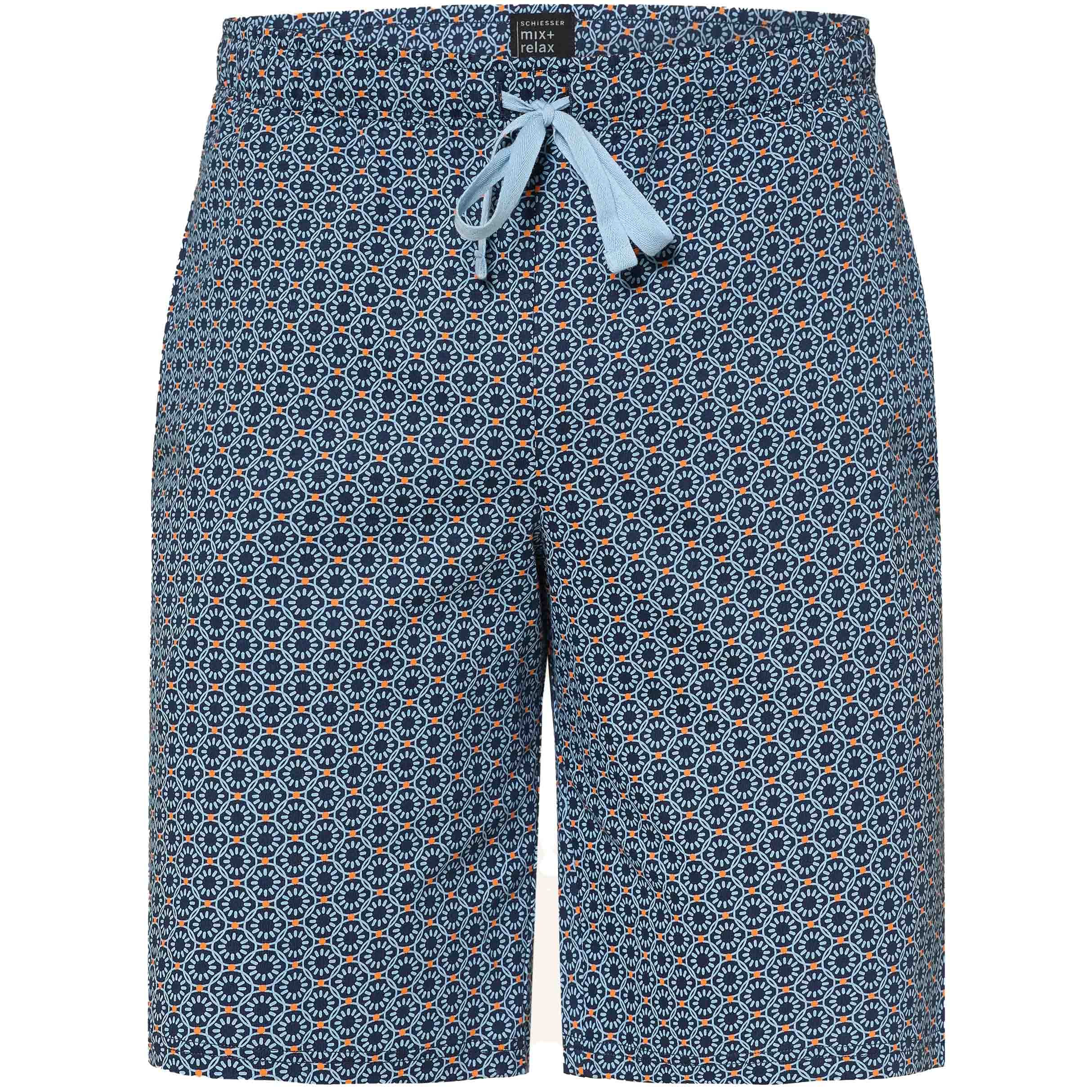 Schiesser pyjamabroek kort jersey navy met printje