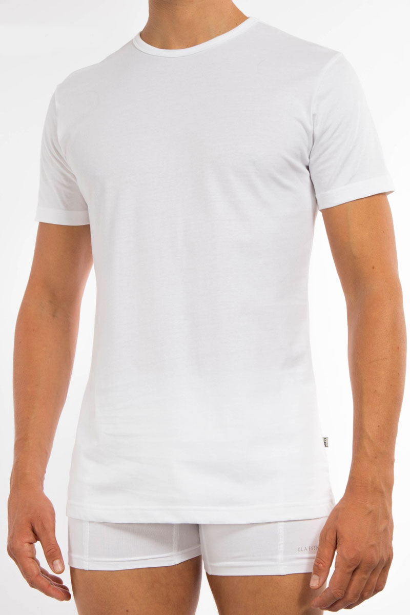 Claesens T-shirt O-hals wit 2-pack