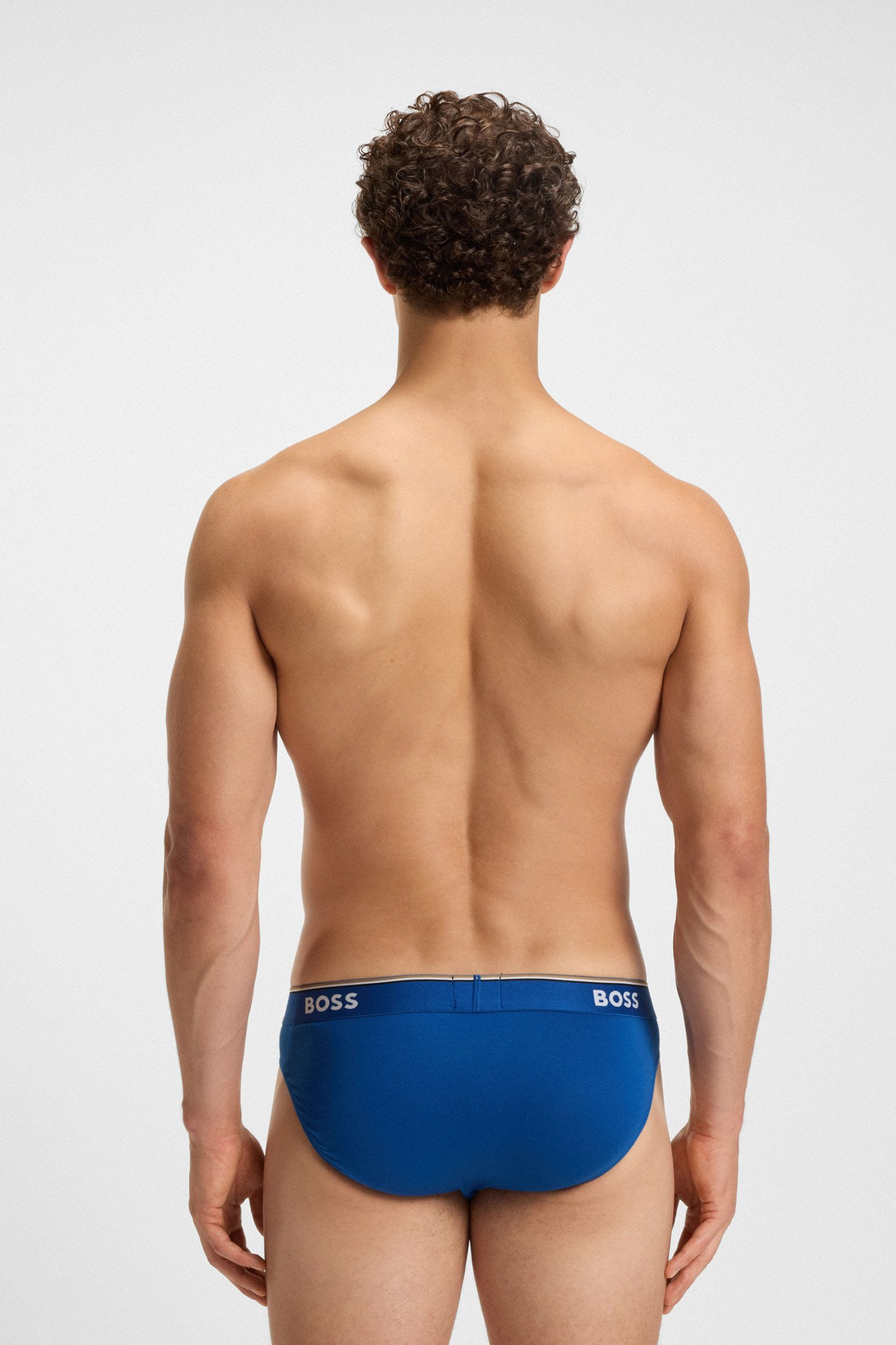 Boss 3-pack slips Power blue-grijs-blauw