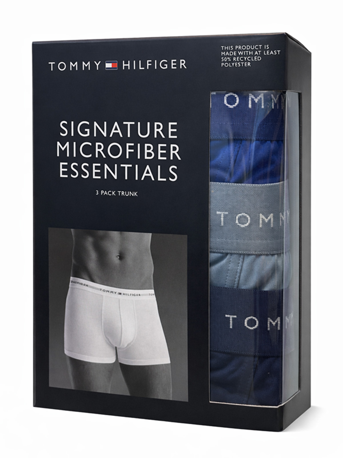 Tommy Hilfiger Signature microfiber boxers -trunks 3-pack blauw