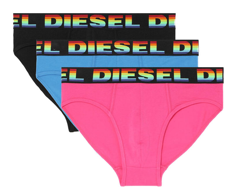 Diesel slips Rainbow 3-pack roze-blauw-zwart