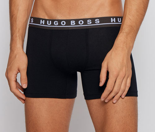 Hugo Boss boxershorts 3-pack zwart voorkant grijs