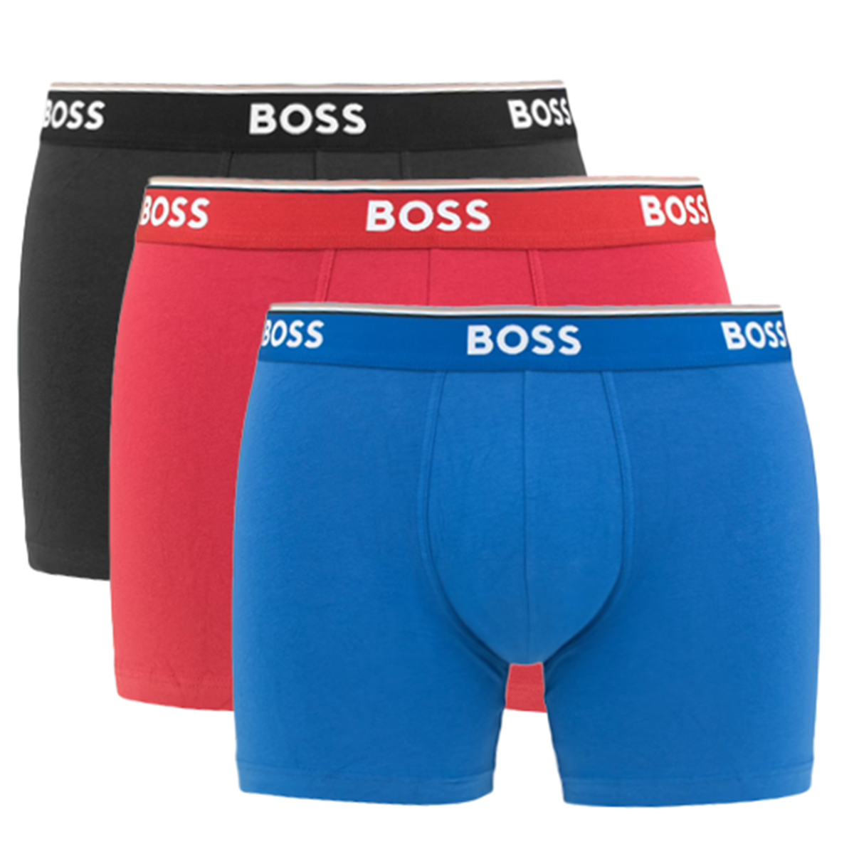 Boss boxershorts Power 3-pack rood-blauw-zwart