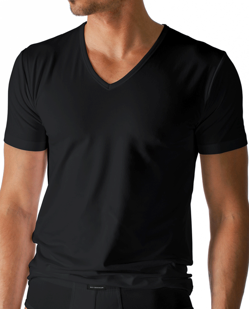 Mey dry cotton T-shirt V-hals zwart