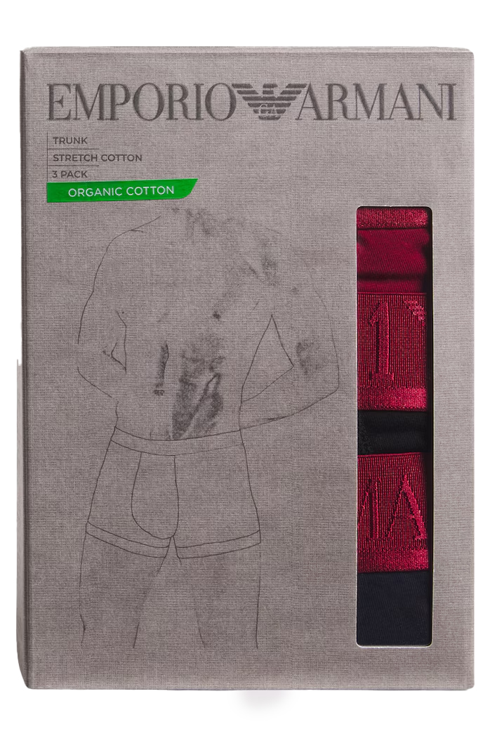Armani boxershorts 3-pack  zwart-rood-blauw