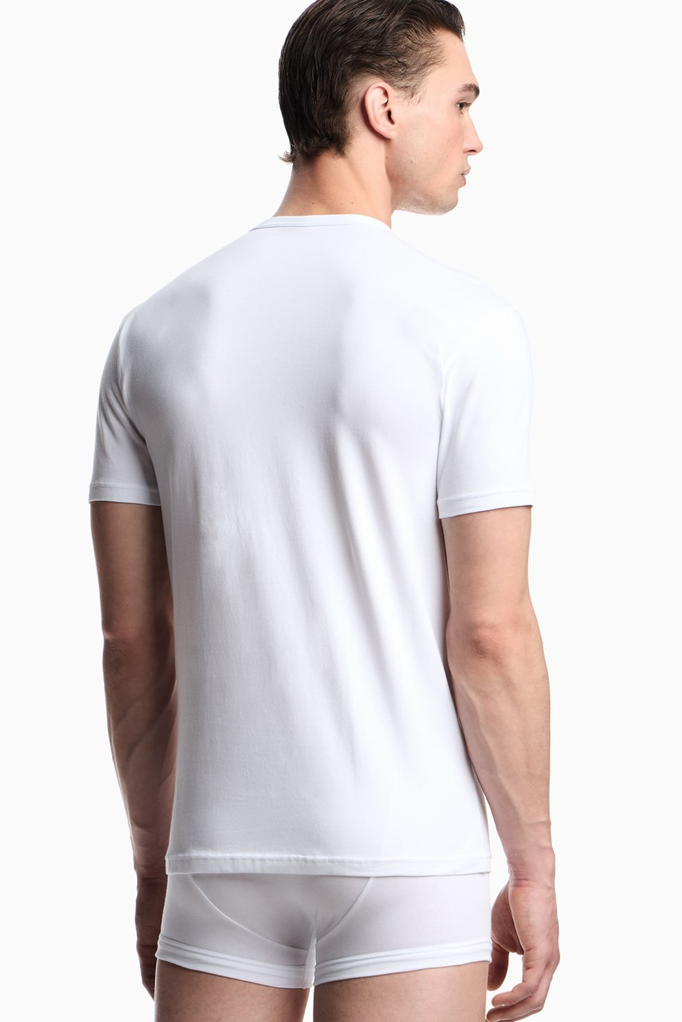 Armani T-shirts met EA logo 2-pack wit