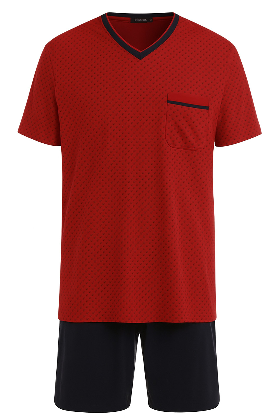 Gotzburg Shortama met V-hals Manhattan rood