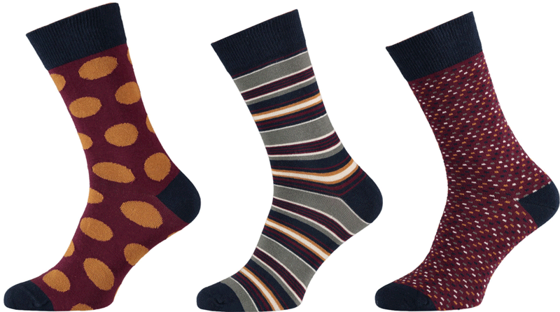 Apollo heren sokken print 3-paar