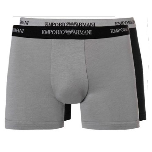 Armani Core boxershorts 2-pack grijs-zwart