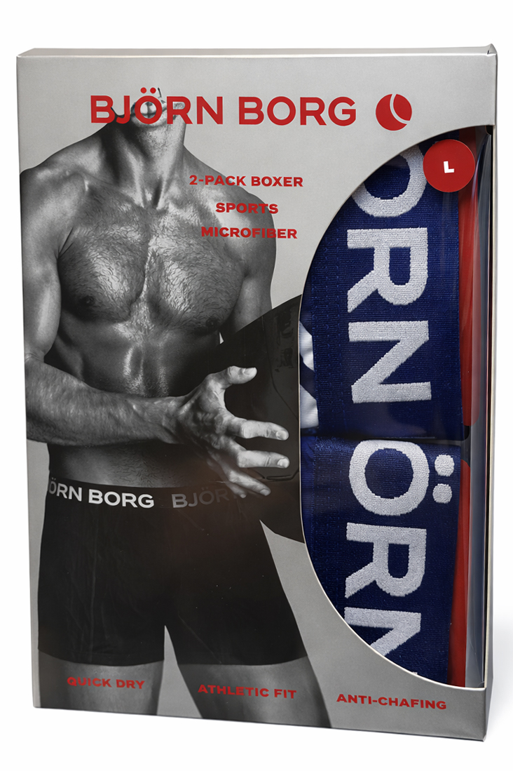 Bjorn Borg Boxershorts sports microfiber 2-pack blauw