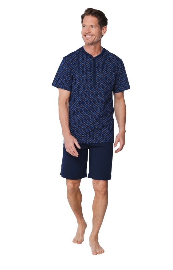 Pastunette Shortama met knoopjes blauw