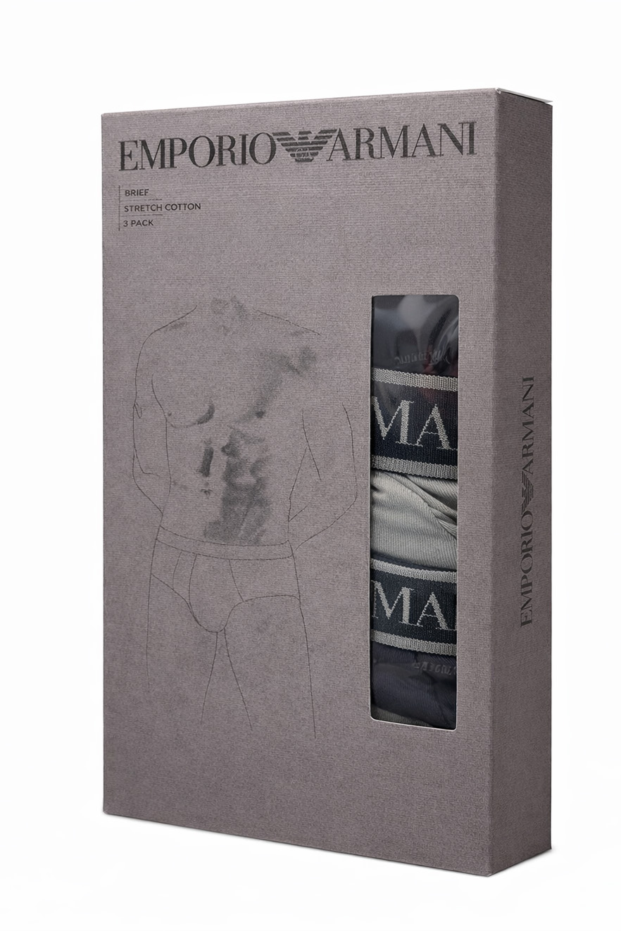 Armani Herenslips 3-pack met logoband zwart