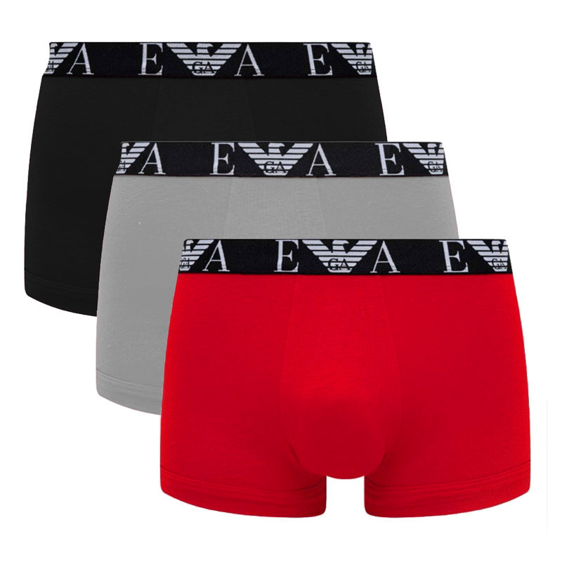 Armani boxershort 3-pack rood-grijs-zwart