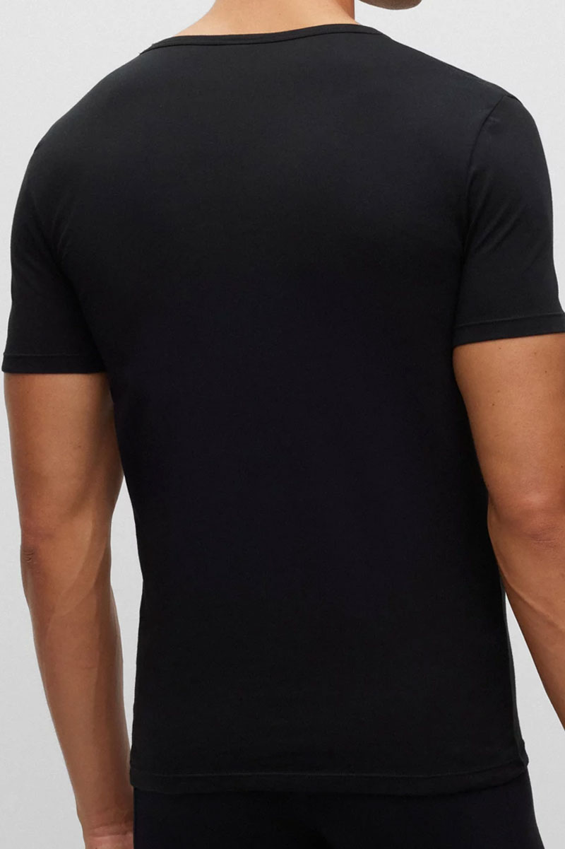 Hugo Boss V-shirt modern slim fit 2-pack zwart