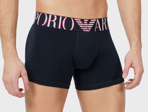 Armani Megalogo boxershort blauw voorkant