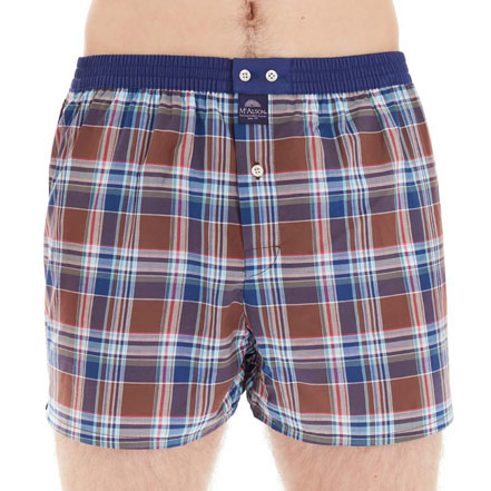 McAlson Boxer met binnenbroek met blauwe/bruin ruit 