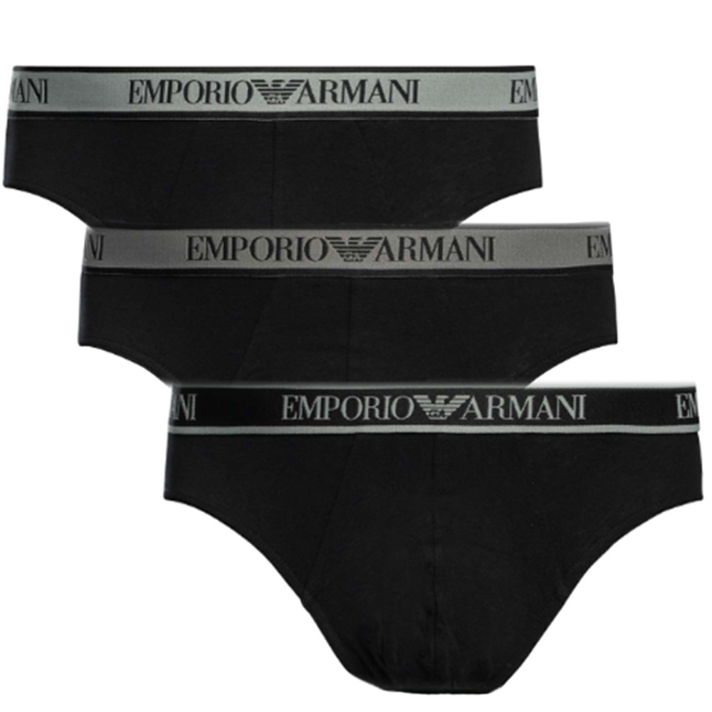 Armani Herenslips 3-pack met logoband zwart