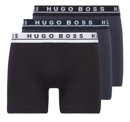 3-pack Hugo Boss boxershorts zwart-blauw