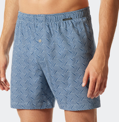Schiesser wijde boxer blauw voorkant