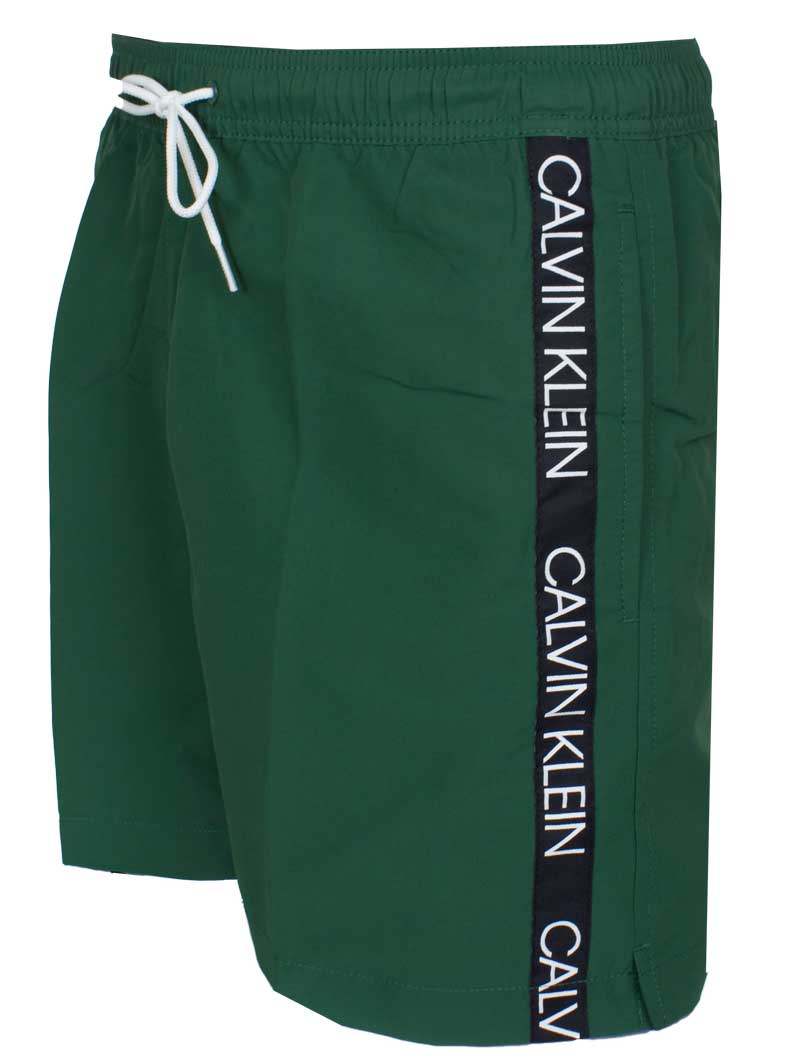 Calvin Klein Medium drawstring zwemshort groen zijkant