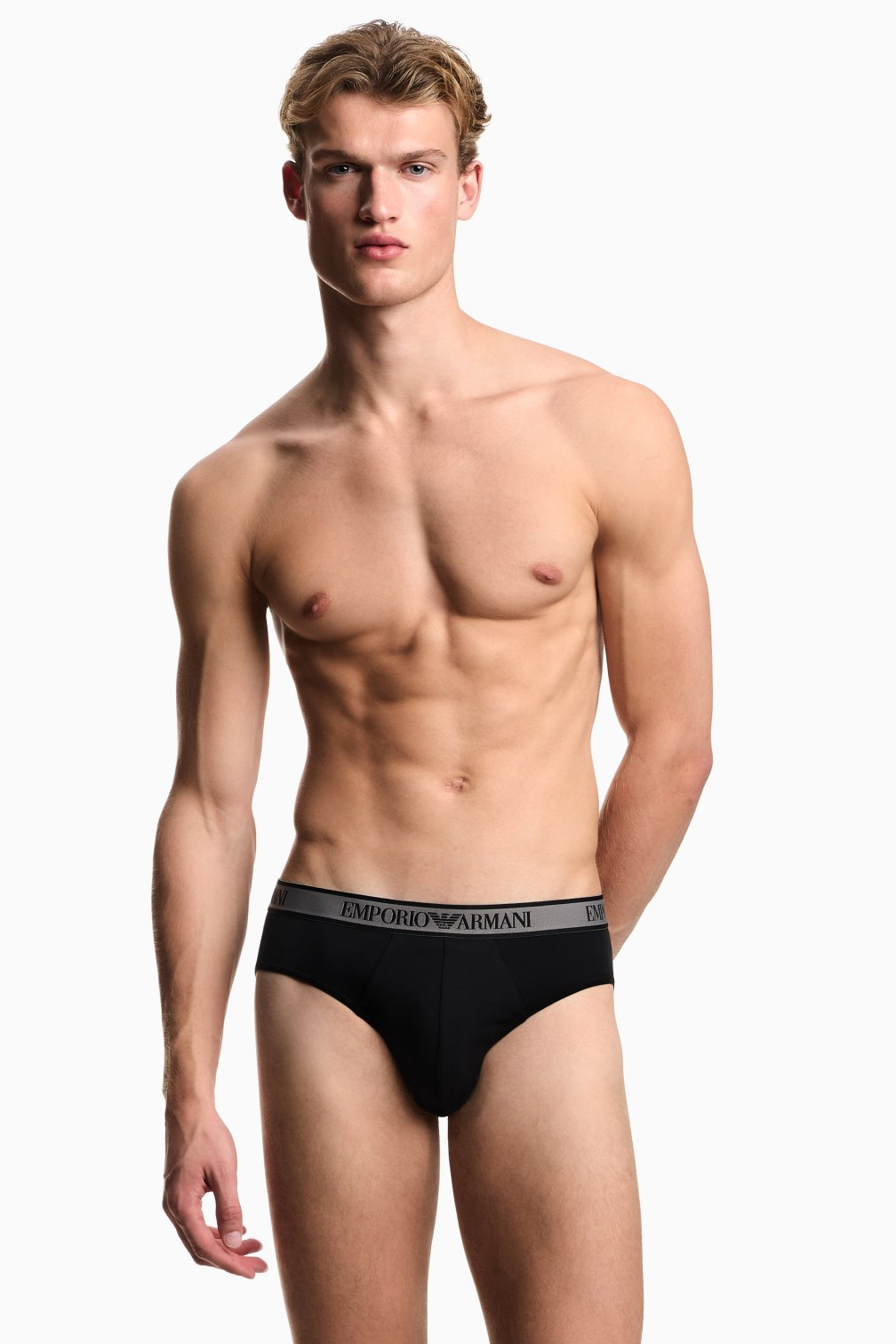 Armani Herenslips 3-pack met logoband zwart