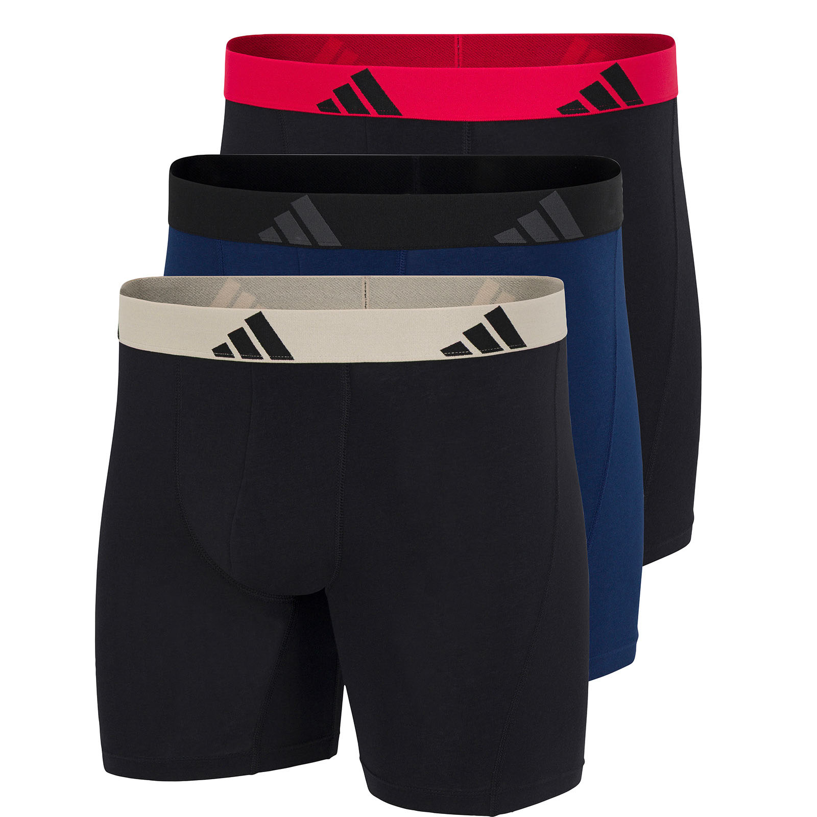 Adidas Boxershorts active flex cotton 3-pack blauw-zwart