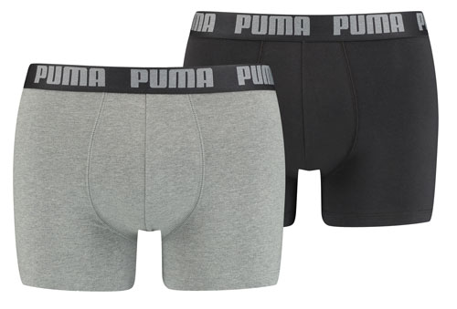 Puma boxershorts 2-pack antraciet-grijs