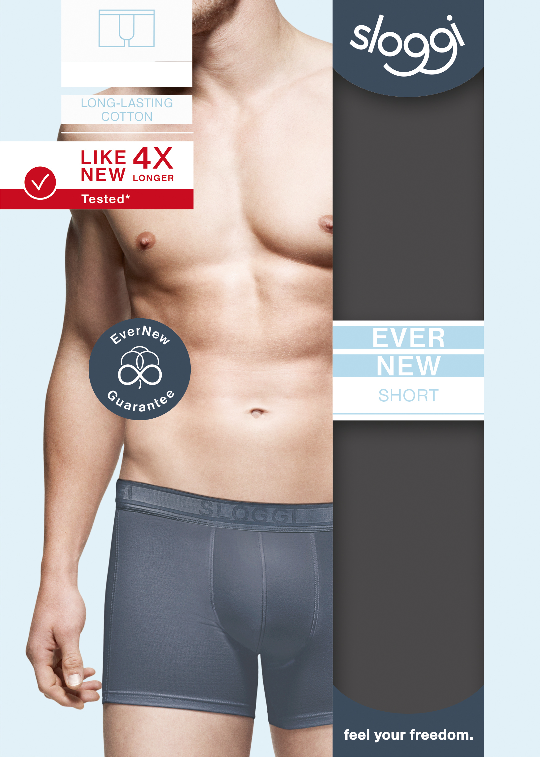 Sloggi evernew short grijs