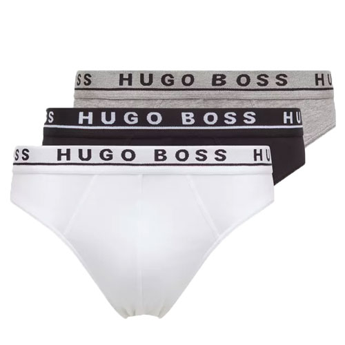 Hugo Boss Mini slips 3-Pack grijs voorkant