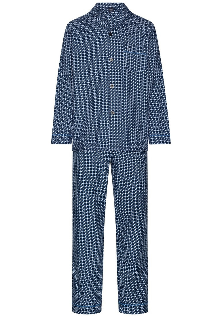 Robson doorknoop pyjama jersey blauw