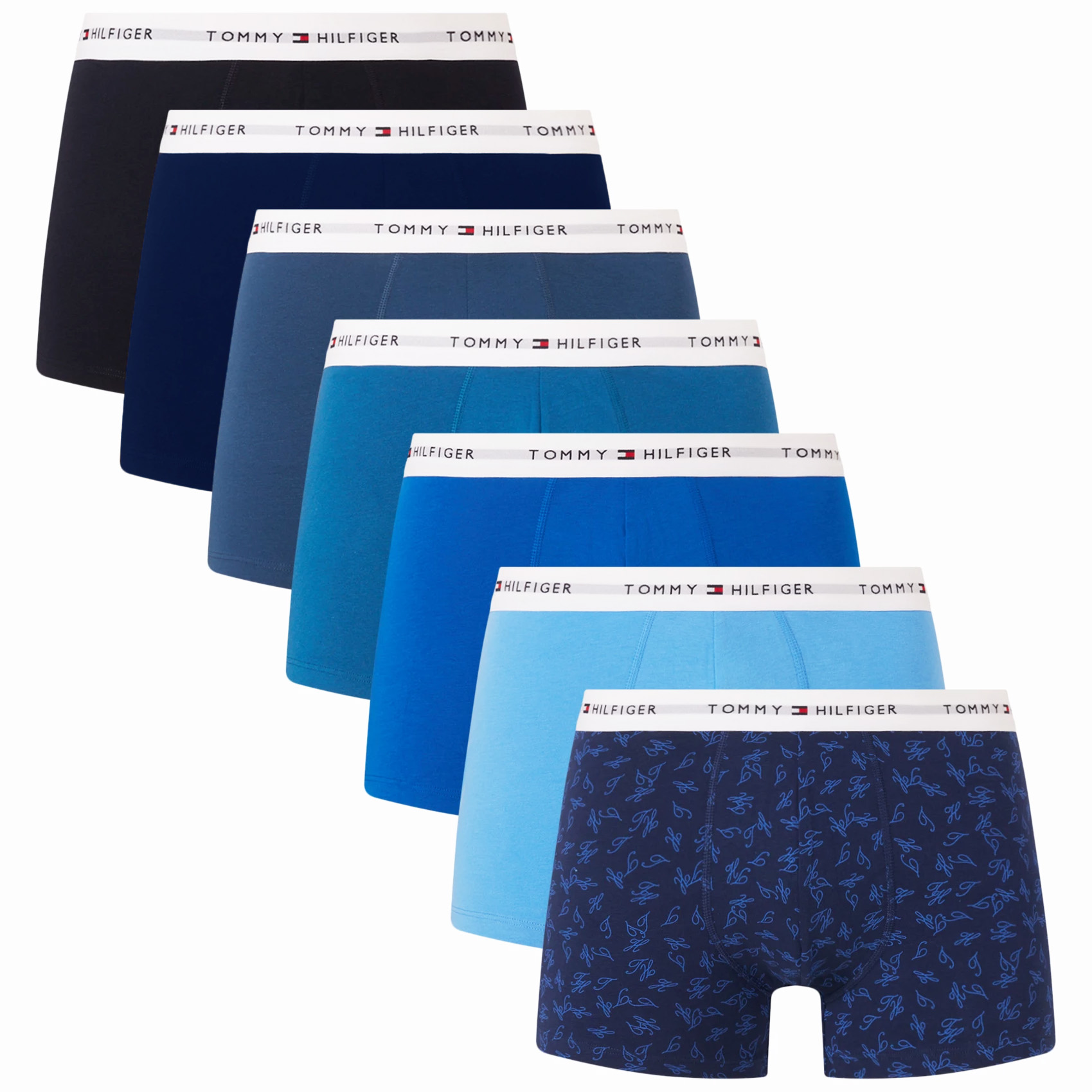 Tommy Hilfiger boxers-trunks  7-pack met blauw/wit